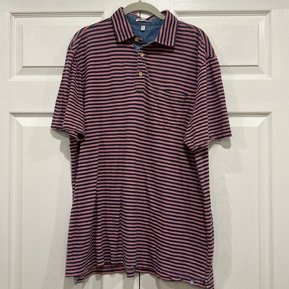 BUNDLE (2) Peter Millar Seaside Stripe Polos Mens Size Large - Picture 9 of 14